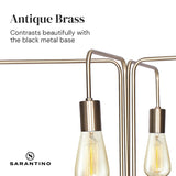 Sarantino Modern Exposed Bulb 4-Arm Industrial Light Floor Lamp - 45-Degree Angle