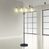 Sarantino Modern Exposed Bulb 4-Arm Industrial Light Floor Lamp - Extra Image
