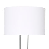 Sarantino Brushed Nickel Height-Adjustable Metal Floor Lamp - Side View