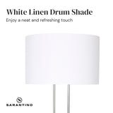 Sarantino Brushed Nickel Height-Adjustable Metal Floor Lamp - Rear View