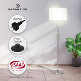 Sarantino Brushed Nickel Height-Adjustable Metal Floor Lamp - Extra Image