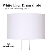 Sarantino Brushed Gold Height-Adjustable Metal Floor Lamp - Rear View