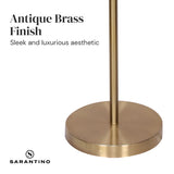 Sarantino Brushed Gold Height-Adjustable Metal Floor Lamp - Low Angle