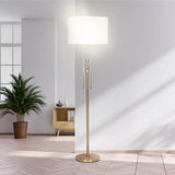 Sarantino Brushed Gold Height-Adjustable Metal Floor Lamp - Extra Image