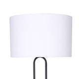 Sarantino Height-Adjustable Metal Floor Lamp Matte Black - Front View
