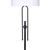 Sarantino Height-Adjustable Metal Floor Lamp Matte Black - Side View