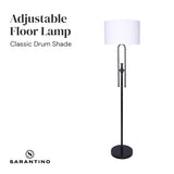 Sarantino Height-Adjustable Metal Floor Lamp Matte Black - Top-Down View