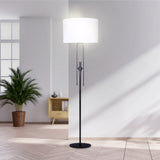 Sarantino Height-Adjustable Metal Floor Lamp Matte Black - Extra Image