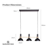Sarantino 3-Light Hanging Pendant Lamp - 45-Degree Angle