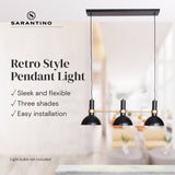 Sarantino 3-Light Hanging Pendant Lamp - Close-Up Angle