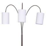 Sarantino 3-Light Metal Arc Floor Lamp - Nickel & Marble Finish - Front View