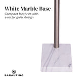 Sarantino 3-Light Metal Arc Floor Lamp - Nickel & Marble Finish - Rear View