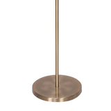 Sarantino Metal Floor Lamp in Antique Brass Finish with Cream Linen Fabric Shade - Front View