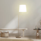 Sarantino Metal Floor Lamp in Antique Brass Finish with Cream Linen Fabric Shade - Extra Image