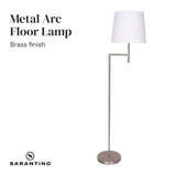 Sarantino Nickel Metal Arc Floor Lamp - Top-Down View