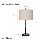Sarantino Metal Table Lamp with Linen Drum Shade - Extra Image