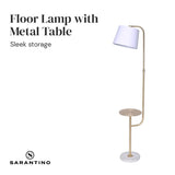 Sarantino Marble & Metal End Table Top Floor Lamp - Side View