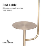 Sarantino Marble & Metal End Table Top Floor Lamp - Top-Down View