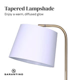 Sarantino Marble & Metal End Table Top Floor Lamp - 45-Degree Angle