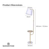 Sarantino Marble & Metal End Table Top Floor Lamp - Close-Up Angle
