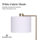 Sarantino Metal Task Lamp with USB Charging Port Antique Brass Finish - Front View