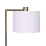 Sarantino Metal Task Lamp with USB Charging Port Antique Brass Finish