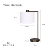 Sarantino Metal Task Lamp with USB Charging Port Bronze Finish - 45-Degree Angle