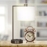 Sarantino Metal Task Lamp with USB Charging Port Bronze Finish - Rear View