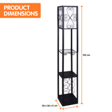 Sarantino Metal Etagere Floor Lamp with Wine Holder Shelf - Side View