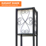 Sarantino Metal Etagere Floor Lamp with Wine Holder Shelf - Top-Down View