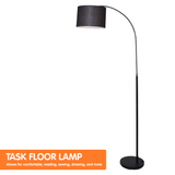 Sarantino Metal Arc Arm Floor Lamp Shade Black - 45-Degree Angle