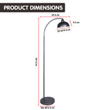 Sarantino Dark Grey Floor Lamp Industrial Chic Adjustable Angle - Front View