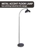 Sarantino Dark Grey Floor Lamp Industrial Chic Adjustable Angle - Side View