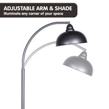 Sarantino Dark Grey Floor Lamp Industrial Chic Adjustable Angle - Top-Down View