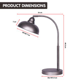 Sarantino Table Lamp Industrial Chic Adjustable Angle - Dark Grey - Front View