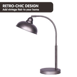 Sarantino Table Lamp Industrial Chic Adjustable Angle - Dark Grey - Side View
