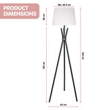 Sarantino Tripod Floor Lamp in Metal and Antique Brass - Front View