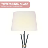 Sarantino Tripod Floor Lamp in Metal and Antique Brass - Side View