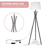 Sarantino Tripod Floor Lamp in Metal and Antique Brass - Top-Down View