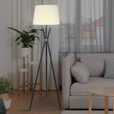 Sarantino Tripod Floor Lamp in Metal and Antique Brass - 45-Degree Angle