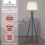 Sarantino Tripod Floor Lamp in Metal and Antique Brass - Rear View