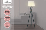 Sarantino Tripod Floor Lamp in Metal and Antique Brass - Close-Up Angle