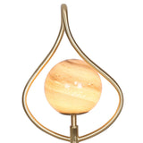 Sarantino Sculptural Orange Glass Table Lamp With White Marble Base - Side View