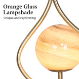 Sarantino Sculptural Orange Glass Table Lamp With White Marble Base - Rear View