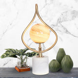 Sarantino Sculptural Orange Glass Table Lamp With White Marble Base - Extra Image