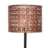 Sarantino Rattan Desk Lamp With Black Marble Base - Side View