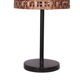 Sarantino Rattan Desk Lamp With Black Marble Base - Top-Down View