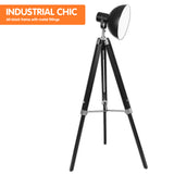 Sarantino Tripod Floor Spot Lamp Reading Adjustable Height Metal Black - Top-Down View