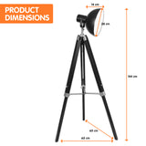 Sarantino Tripod Floor Spot Lamp Reading Adjustable Height Metal Black - 45-Degree Angle