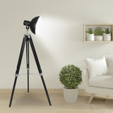 Sarantino Tripod Floor Spot Lamp Reading Adjustable Height Metal Black - Rear View